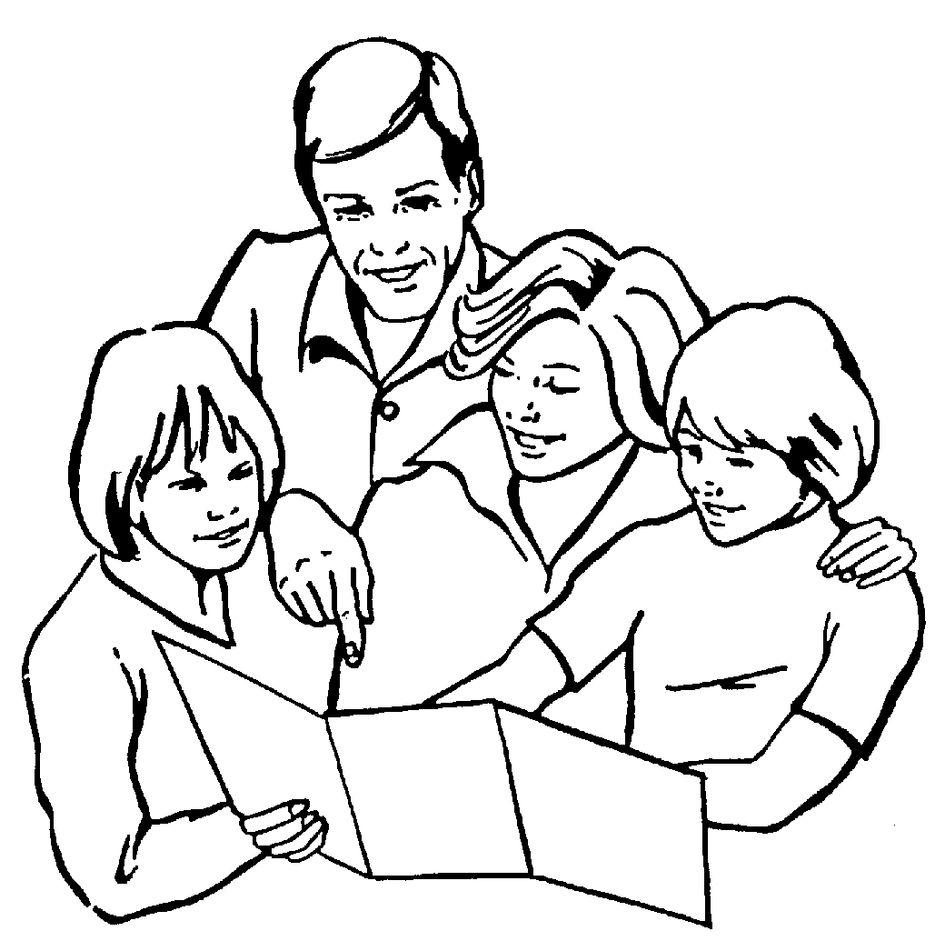 Семья рисунок черно белый